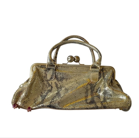 Maurizio Taiuti Gold Leather Top Handle Bag - Picture 9 of 13